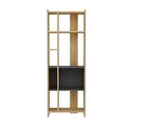 Librería, 100% Tablero de aglomerado rechapado en melamina, Color Roble Antracita