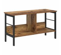 Librería 2 niveles 82 x 32 x 47 cm de madera ingenierizada y acero | Madera vieja, marco de acero, patas ajustables, autoportante, uso en sala de estar, estudio, oficina
