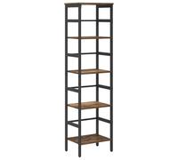 Librería 4 Niveles 40 x 29,5 x 149 cm Madera Ingenierizada | Diseño industrial, estantes espaciosos, marco de acero, patas sólidas, niveladores ajustables, color madera vieja