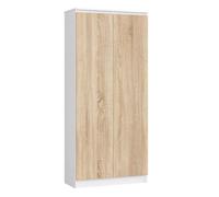 Librería akord r80 blanco 80 cm 2 puertas frente en color roble sonoma 4 estantes 80x35x180 cm