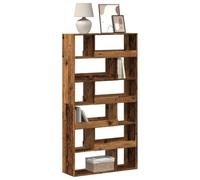 Librería clásica de madera de ingeniería con 12 compartimentos espaciosos, estante de almacenamiento versátil para libros, revistas y DVD, superficie lisa, fácil de limpiar, diseño