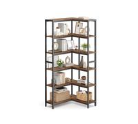 Librería de 6 Niveles 24 x 102 x 175,2 cm Moderno Marrón Rústico y Negro Tinta