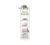 Librería de 6 Niveles 30 x 40 x 187,5 cm Industrial Beige Natural y Blanco Nube