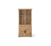Librería de madera de mango natural tallada a mano 180x90x40