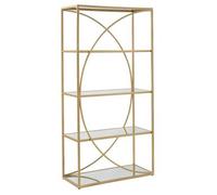 Librería De Metal Dorado Con 4 Estantes Cm 90x38x180