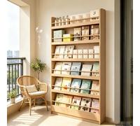Librería Estrecha 6 Baldas de Madera, Estantería Pared Ahorro Espacio | Librería alta de 6 niveles en para cuentos infantiles, dormitorio y salón.(67.72*23.62*3.94in)
