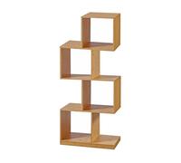 Librería gullspång en forma de s bambú 130x55x30cm - natural [en.casa]