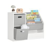 Librería infantil para niños sobuy kmb76-w con 2 cestas y 1 compartimiento 80x30x30x61 cm 30 cm