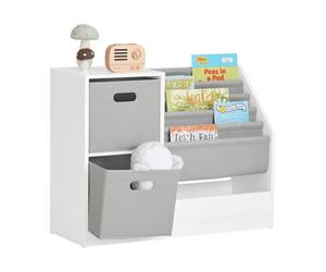 Librería infantil para niños sobuy kmb76-w con 2 cestas y 1 compartimiento 80x30x30x61 cm 61 cm