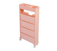 Librería Móvil Organizador Rodante Duradero de Gran Capacidad para Bibliotecas y Aulas Plástico 30.9x4.7x15.6in (Pink)