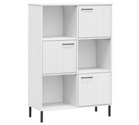 Librería patas de metal OSLO madera maciza blanco 90x35x128,5cm