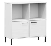 Librería patas de metal OSLO madera maciza blanco 90x35x90,5 cm