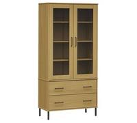 Librería Patas De Metal Oslo Madera Maciza Marrón 85x35x172,5cm Vidaxl