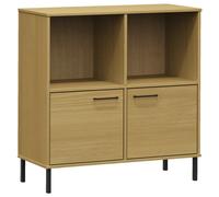 Librería patas de metal OSLO madera maciza marrón 90x35x90,5 cm