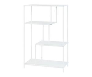 Librería reisjärvi de 4 niveles acero 115x75x35cm - blanco mate [en.casa]