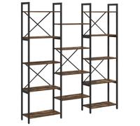 Librería Sonoma Roble 156 x 25 x 167 cm Madera con Marco de Acero | Estantería escalonada, diseño loft, construcción robusta, versátil, aspecto moderno