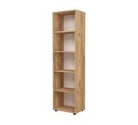 Librería vara de 5 niveles aglomerado 178 x 49 x 30 cm roble [en.casa]