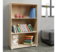 Librería Vela MDF color roble 115x60x28cm 3 estantes