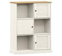 Librería Vigo Madera Maciza De Pino Blanco 90x35x114,5 Cm Vidaxl