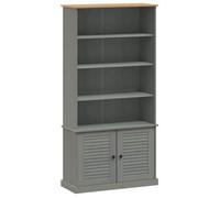 Librería Vigo Madera Maciza De Pino Gris 85x35x170 Cm Vidaxl