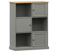 Librería VIGO madera maciza de pino gris 90x35x114,5 cm