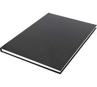 Libreta A4 Kangaro tapa dura de rayas cubierta negra, 80 gramos, 80 páginas a rayas con línea lateral. Paquete de 5 unidades.