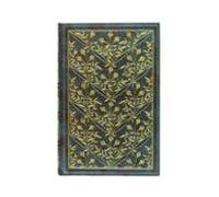 Libreta Canción de flores silvestres mini (140x90x16) rayada de 176 páginas y cierre con banda elástica cortes del libro impresos Paperblanks azul