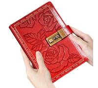 Libreta Con Candado Rayado, Tapa Dura De Piel Rosa, Diario, Agenda