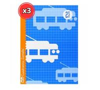 LIBRETA CUADROVIA LAMELA TAMAÑO A/5 - PACK DE 3 UNIDADES
