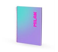 Libretas A4 Milan Microperforado 90 Hojas. Cuadricula 5x5 Mm 95g 4 Taladros. Serie SUNSET
