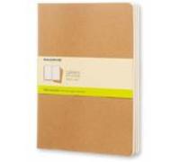 Moleskine - Cahier Journal, Set de 3 Cuadernos con Páginas Blancas, Cubierta de Cartón, Tamaño Extra Grande 19 x 25 cm, Color Kraft Marrón, 120 Páginas