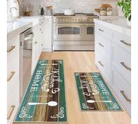 LIBRNTY 2 Piezas Kitchen Mat Floor,Alfombras Cocina,Antifatiga Tapete de Cocina,Alfombra Pasillo,Alfombra Cocina Lavable Antideslizante,Salón,Oficina,Alfombra de Cocina Lavable de Secado rápido