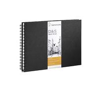 Libro de bocetos con espiral - Formato horizontal - 140 g/m² - Din A4 - 80 hojas - Negro
