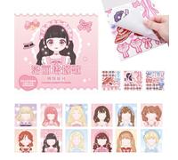 Libro de pegatinas de vestir,pegatinas de vestir de princesa | Sticks Vestir pegatinas princesa | Princesa Cambiar ropa DIY, libro de pegatinas para colores brillantes,