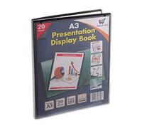 Libro expositor de carpeta de certificado A3, 20 bolsillos de plástico, carpeta de presentación con fundas de plástico, carpeta de Poly (tamaño A3, 20 bolsillos, 40 vistas, 1 libro de exhibición)