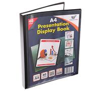 Libro expositor de carpeta de certificado A4, 40 bolsillos de plástico, carpeta de presentación con fundas de plástico, carpeta de Poly (tamaño A4, 40 bolsillos, 80 vistas, 12 libros de exhibición)