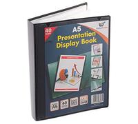 Libro expositor de carpeta de certificado A5, 40 bolsillos de plástico, carpeta de presentación con fundas de plástico, carpeta de Poly (tamaño A5, 40 bolsillos, 80 vistas, 12 libros de exhibición)