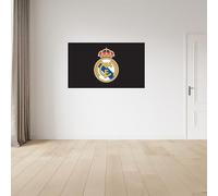 Licensed Décor Adhesivo de vinilo para pared, tamaño pequeño, 65 x 40 cm, diseño del escudo del Real Madrid, color negro