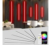 Lichaser RGB Tira LED Negras Empotradas para Panel Acústico, 6 WiFi Tiras LED Paneles Insonorizacion Compatibles con Alexa y App, Adhesiva Luz para Panel Madera Acustico (2 * 40+2 * 60+2 * 90 cm)