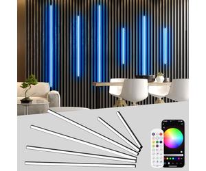 Lichaser Tira LED RGB para Paneles AcúSticos, Adhesiva WiFi Luz Led Cocina | 6 Negras Luces LED Compatibles con Alex, MúSica Sincronizada, Tira de Luz para Paneles AcúSticos, Panel (32*2+40*2+60*2 cm)