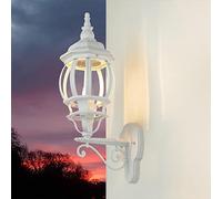 Licht-Erlebnisse Aplique exterior rústico/blanco / 1x E27 hasta 60W 230V / IP43 / luz decorativa para entrada o entrada/linterna nostálgica/iluminación de patio