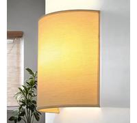 Licht-Erlebnisse Aplique marrón, luz de arriba abajo, pantalla de tela, aplique E27, A:20 cm, poco deslumbramiento, acogedor, salón, aplique dormitorio