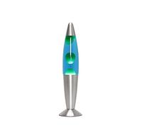 Licht-Erlebnisse Lámpara de lava azul verde, 36 cm, bombilla incluida, G9 25 W con interruptor de cable, idea de regalo de Navidad, pequeña lámpara de lava retro, mini lámpara de lava