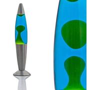 Licht-Erlebnisse Lámpara de lava retro, lámpara de lava azul verde, 42 cm, G9 25 W con interruptor de cable, bombilla incluida, lámpara de ambiente, lámpara de lava grande