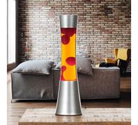Licht-Erlebnisse Lámpara de lava SANDRO con cera rojo intenso a y líquido naranja A:39,5 cm iluminación de ambiente Lámpara Magma con diseño retro