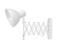 Licht-Erlebnisse Lámpara de Pared ajustable con brazo articulado de color blanco E27 estilo vintage Foco versátil Lámpara de Lectura para salón dormitorio cocina