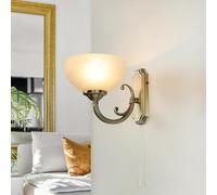 Licht-Erlebnisse Lámpara de pared de estilo Art Nouveau en bronce E14 230 V con cordón de tracción