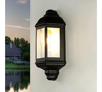 Licht-Erlebnisse Lámpara de Pared exterior LIVORNO de color negro estilo vintage Farol de aluminio E27 IP44 Aplique para Balcón diseño marítimo para jardín