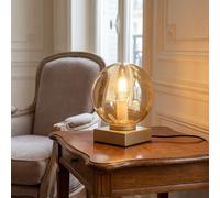Licht-Erlebnisse Tischleuchte Oro Ámbar Metal Vidrio 17,5cm E14 Dormitorio
