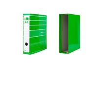 Archivador de palanca liderpapel a4 filing system forrado sin rado lomo 80mm verde con caja y compresor metalico - AZ17